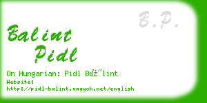 balint pidl business card